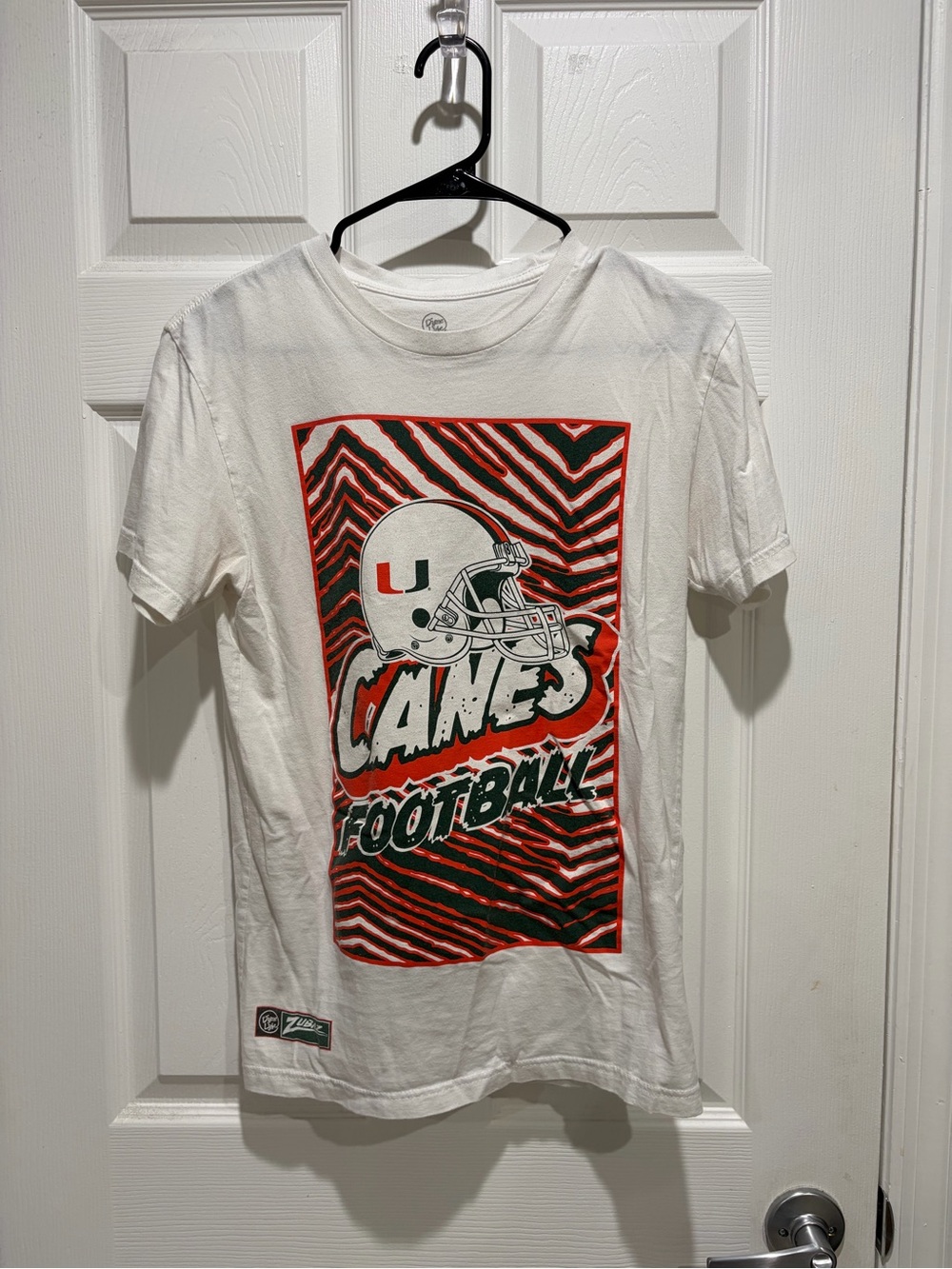 Miami Hurricanes White Graphic Football T-Shirt
